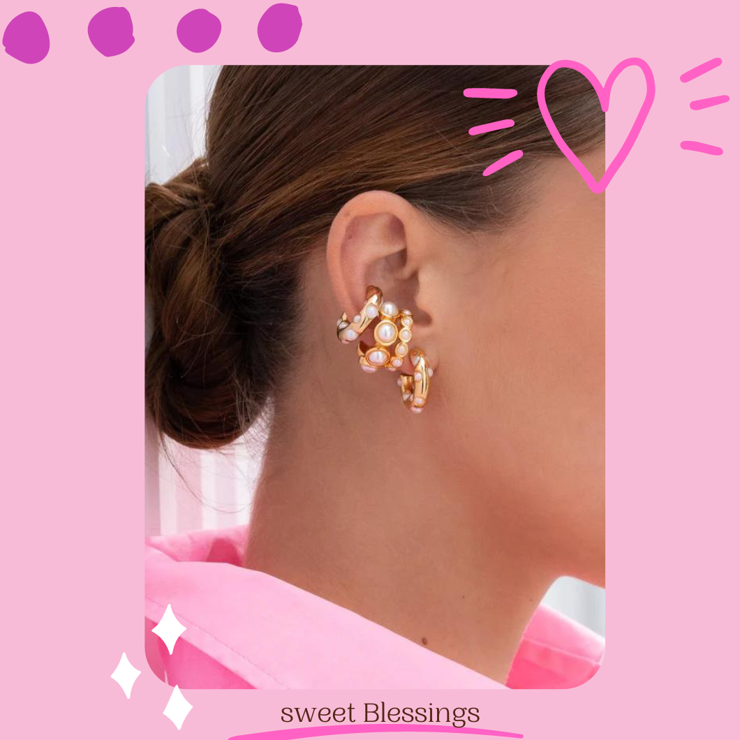 Ear Cuff Pearl Gold