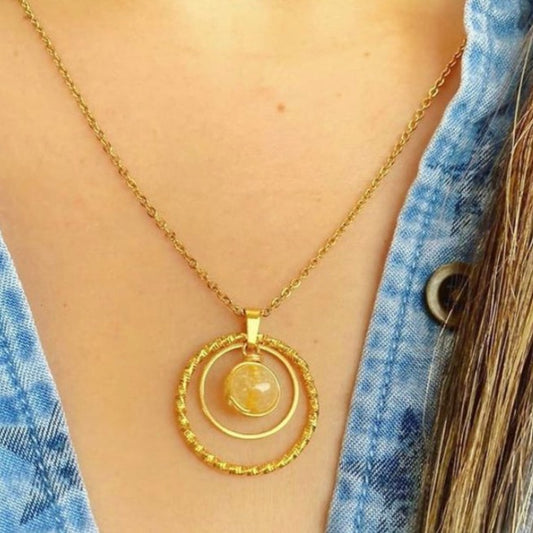 Chain Natural citrine quartz
